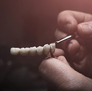 Teeth being painted